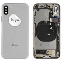 Rear Cover (Pulled C) incl. small parts - Silver, For iPhone X