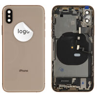 Rear Cover (Pulled B) incl. small parts - Gold, For iPhone XS