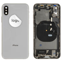 Rear Cover (Pulled C) incl. small parts - Silver, For iPhone XS